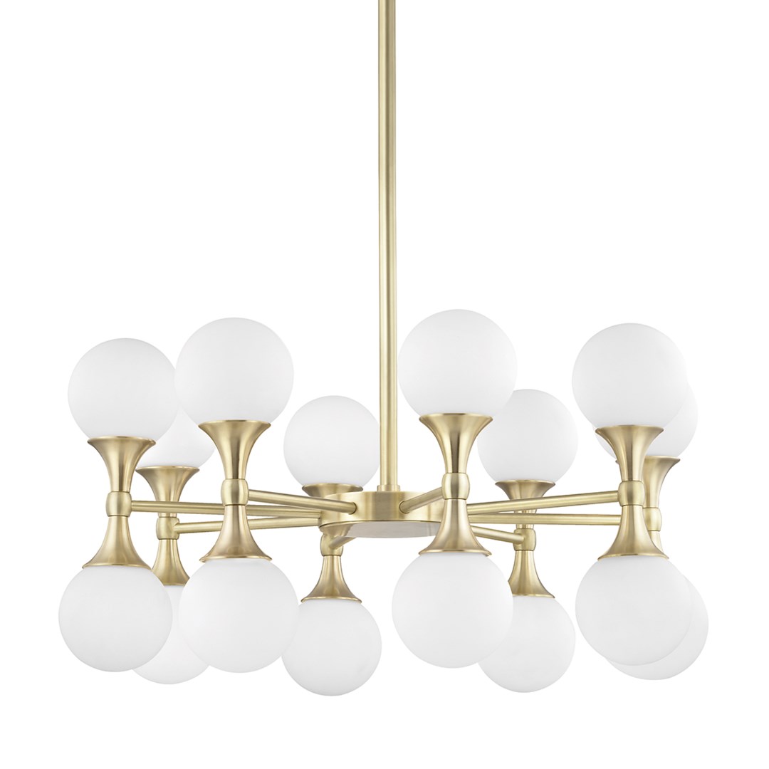 Hudson Valley Saratoga Chandelier, Aged Brass 16