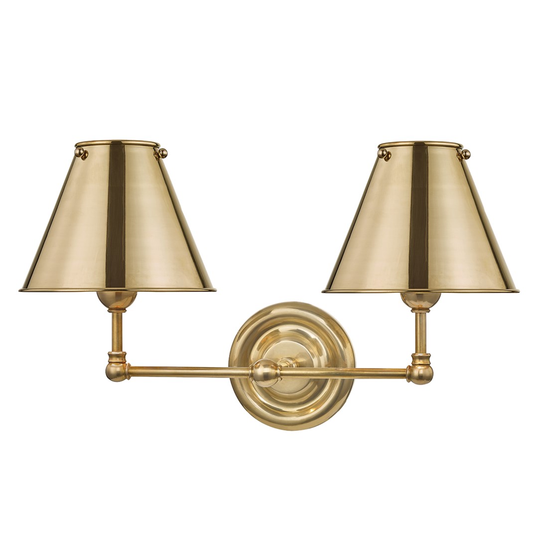 Hudson Valley Lighting 1022-PN Dubois 2-Light Wall Sconce - 11.5 Inches  Wide by 12.5 Inches High, Finish Color: Polished Nickel