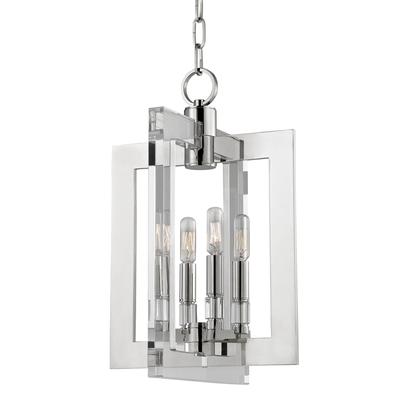 Hudson Valley Lighting 9317-AGB Wellington Aged Brass Finish with Clear Crystal 26.50 Inch Eight Light Pendant