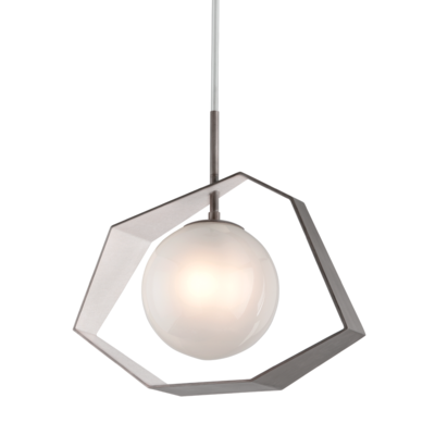Troy Lighting F5525 Origami 45.5 Inch 12W 1 LED Large Pendant Bronze/Gold Leaf Finish with Frosted Clear Glass 